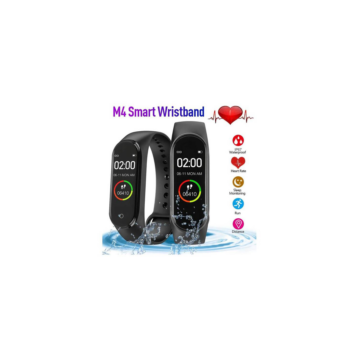 Reloj Inteligente Smartwatch M4 Pulsera Silicona Deportivo - Negro M4