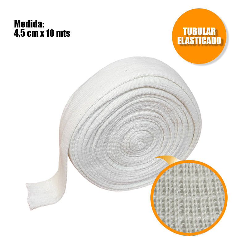 Vendaje tubular elasticado Manga 4,5 cm x 10 mts - blanco -Blunding