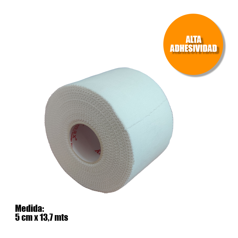Cinta vendaje rigido blanco inelastica 5 cm X 13,7 mts - similar Leukotape