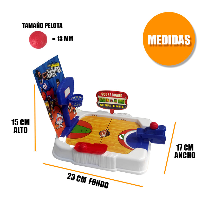 Juego de mesa mini Basquet Tira y Encesta 23cm -metegol 741