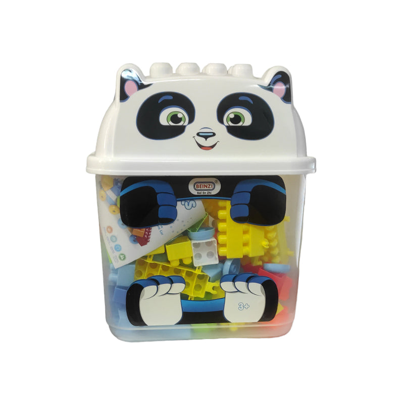 Lego Bloques de construccion 140 piezas +Caja de transporte diseño Panda para niños