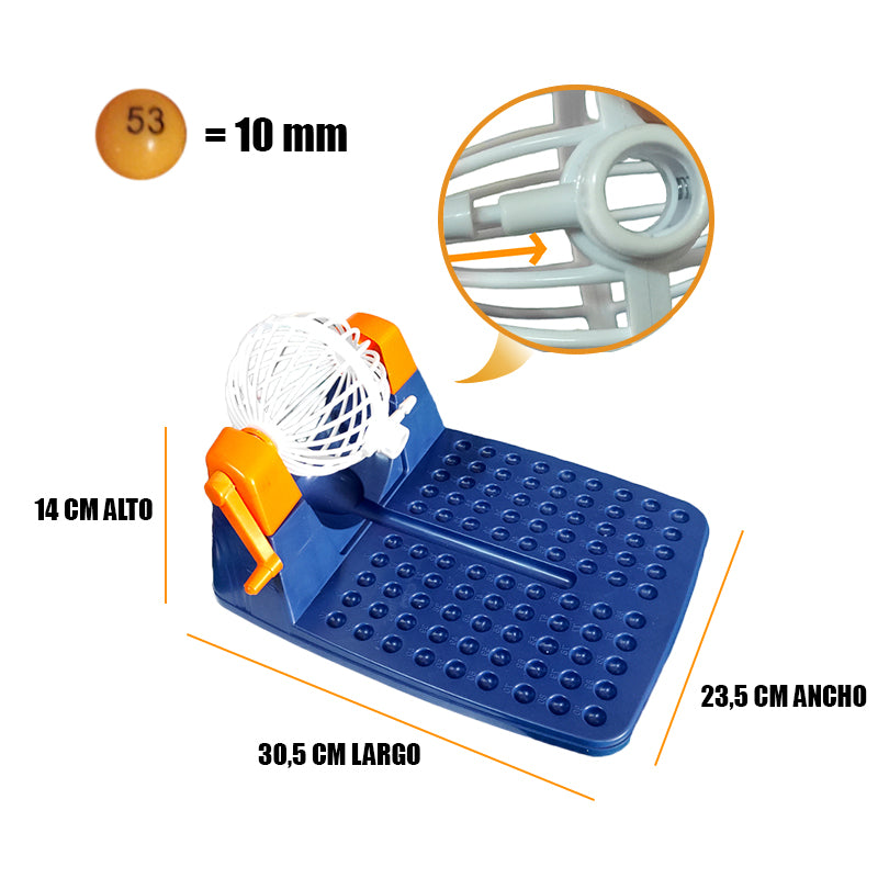 Set Bingo +Tombola plastico +Cartones +Bolas +Fichas -187