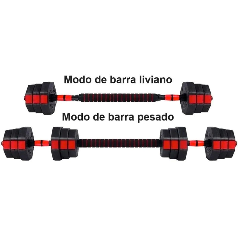 Kettlebell Pesa Rusa Ajustable 20kg 3 En 1 +PAR Mancuerna +Extensor Barra