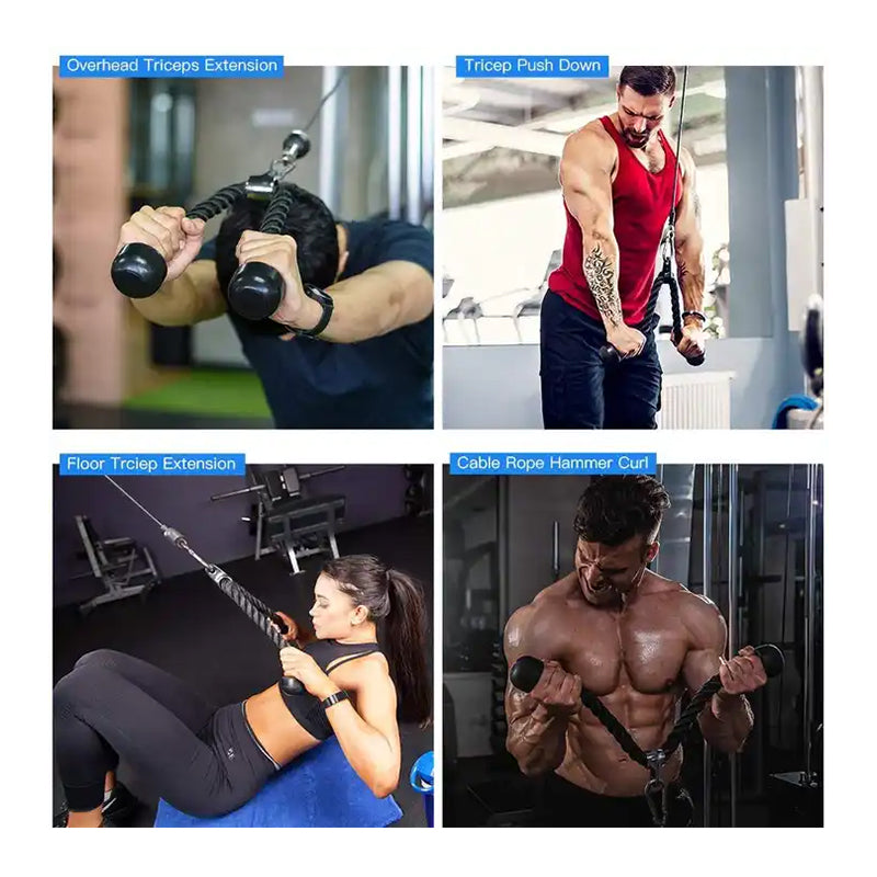 Set Polea Hogar Biceps/Triceps +Cuerda +Cable +Rueda +Baston445