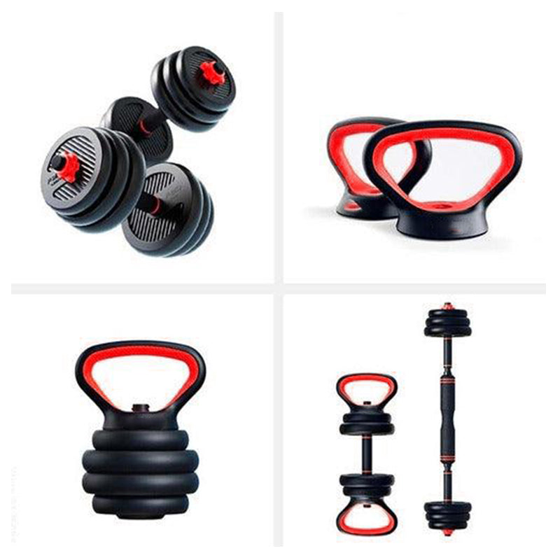 Kettlebell Pesa Rusa Ajustable 20kg 3 En 1 +PAR Mancuerna +Extensor Barra