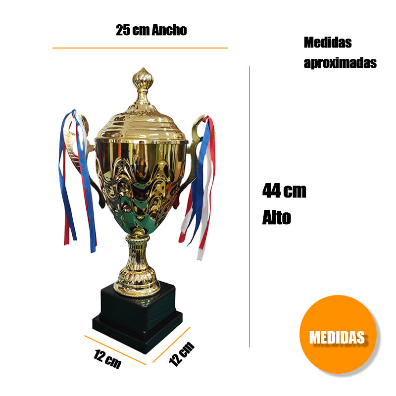 Trofeo Copa deportivo 44 Cm alto Dorado Personalizado - Sublimado