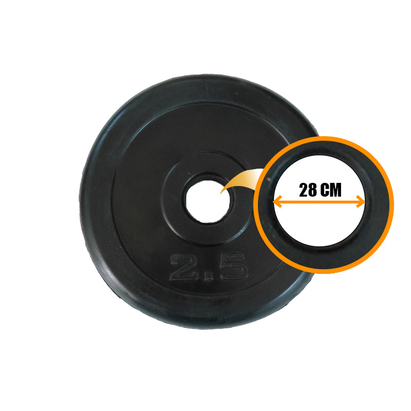 Par Discos Pesa PVC 2,5 Kg Barra Preolimpica - Total 5kg