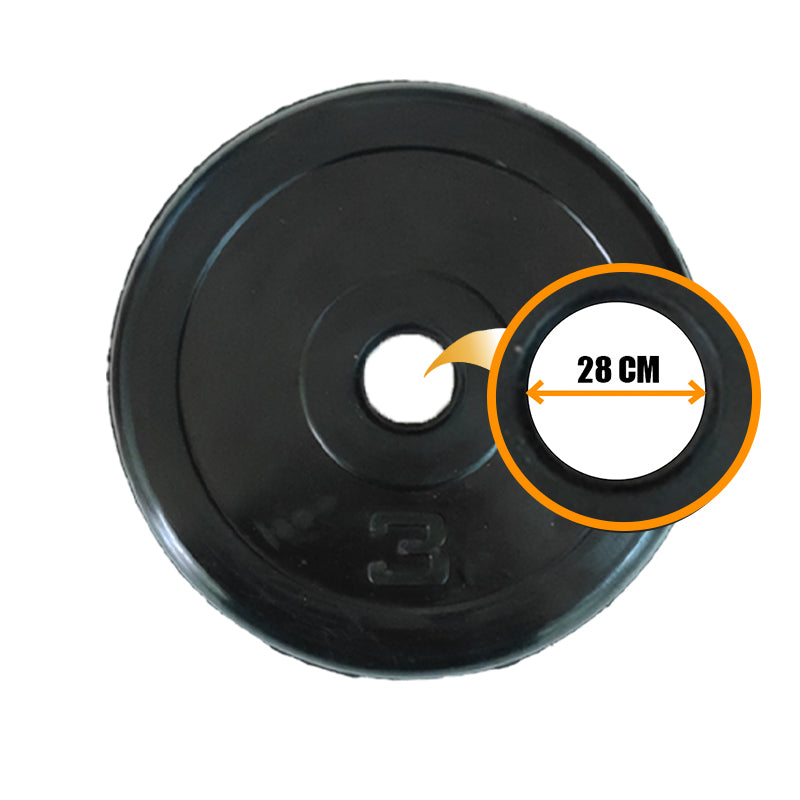 Par Discos Pesa PVC 3 Kg Barra Preolimpica - Total 6kg