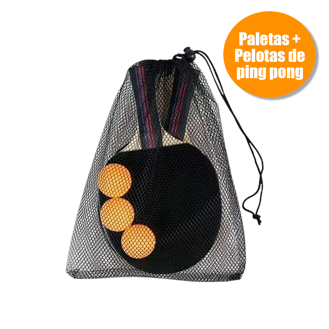 Set Ping Pong: Par Paletas +Red Retráctil +3 Pelotas Sensei