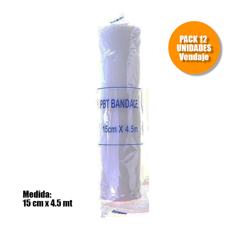 Venda De Gasa largo 4.5mt x 15 cm - Pack 12 Unidades