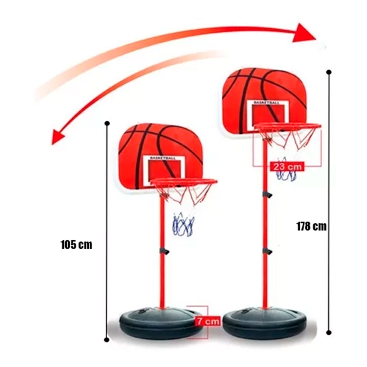 Set Basquetball Torre mini Balon y Bombin infantil