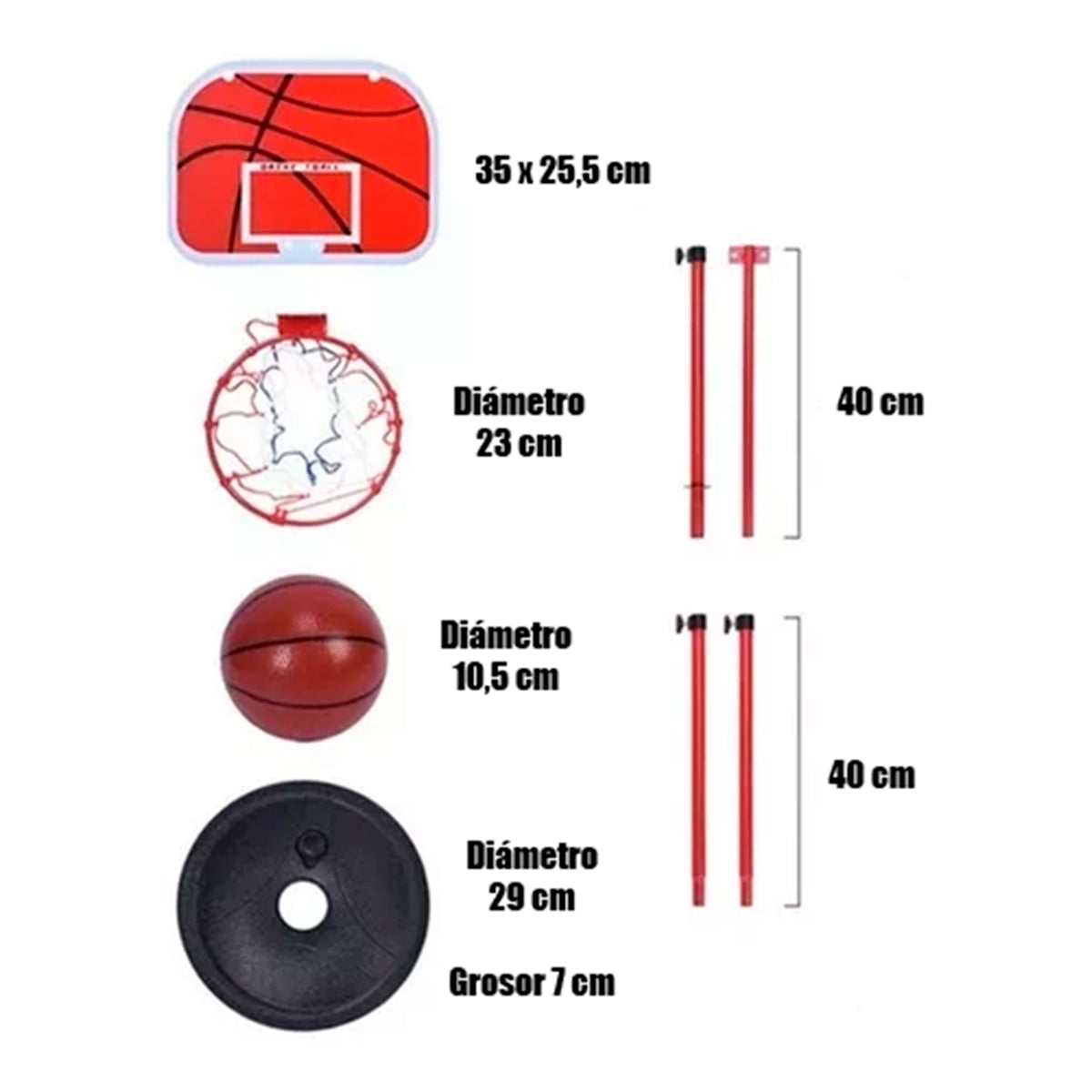 Set Basquetball Torre mini Balon y Bombin infantil