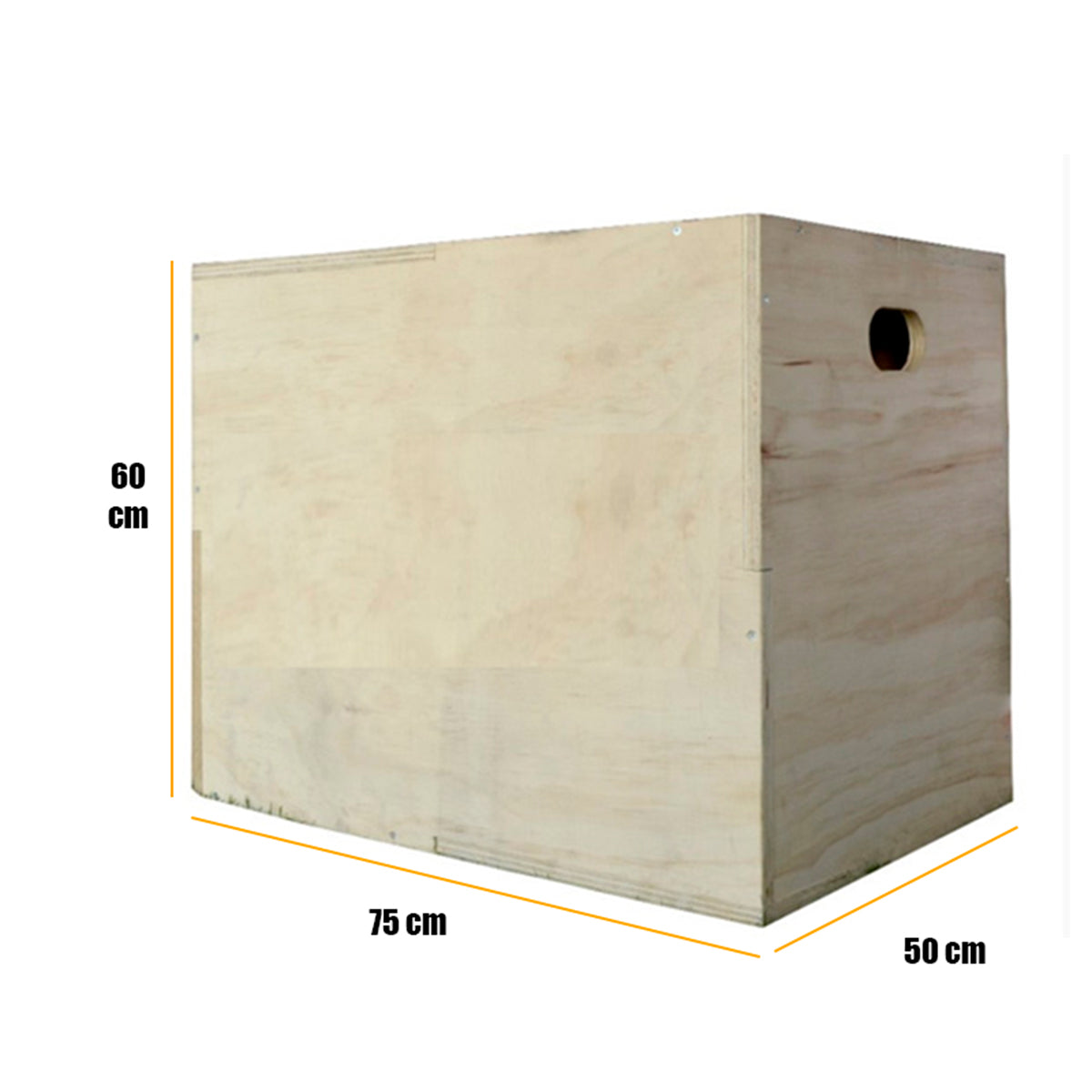 Cajon de salto Pliometrico 75x60x50cm madera reforzada