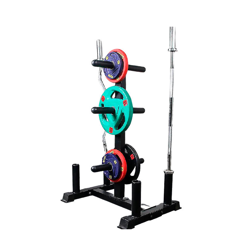 Rack para discos Olímpicos fijo vertical con soporte para 4 barras