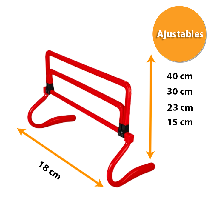 Pack 4 Vallas De Salto Ajustable Deportes De Agilidad Futbol NARANJA