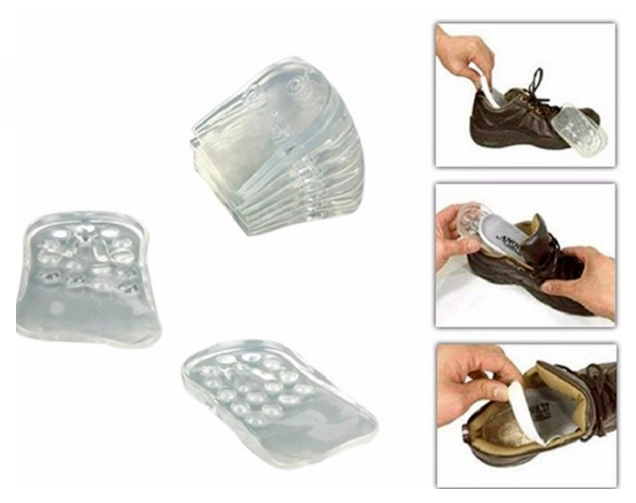Par Plantilla Silicona Transparente Aumenta Estatura - 5cm