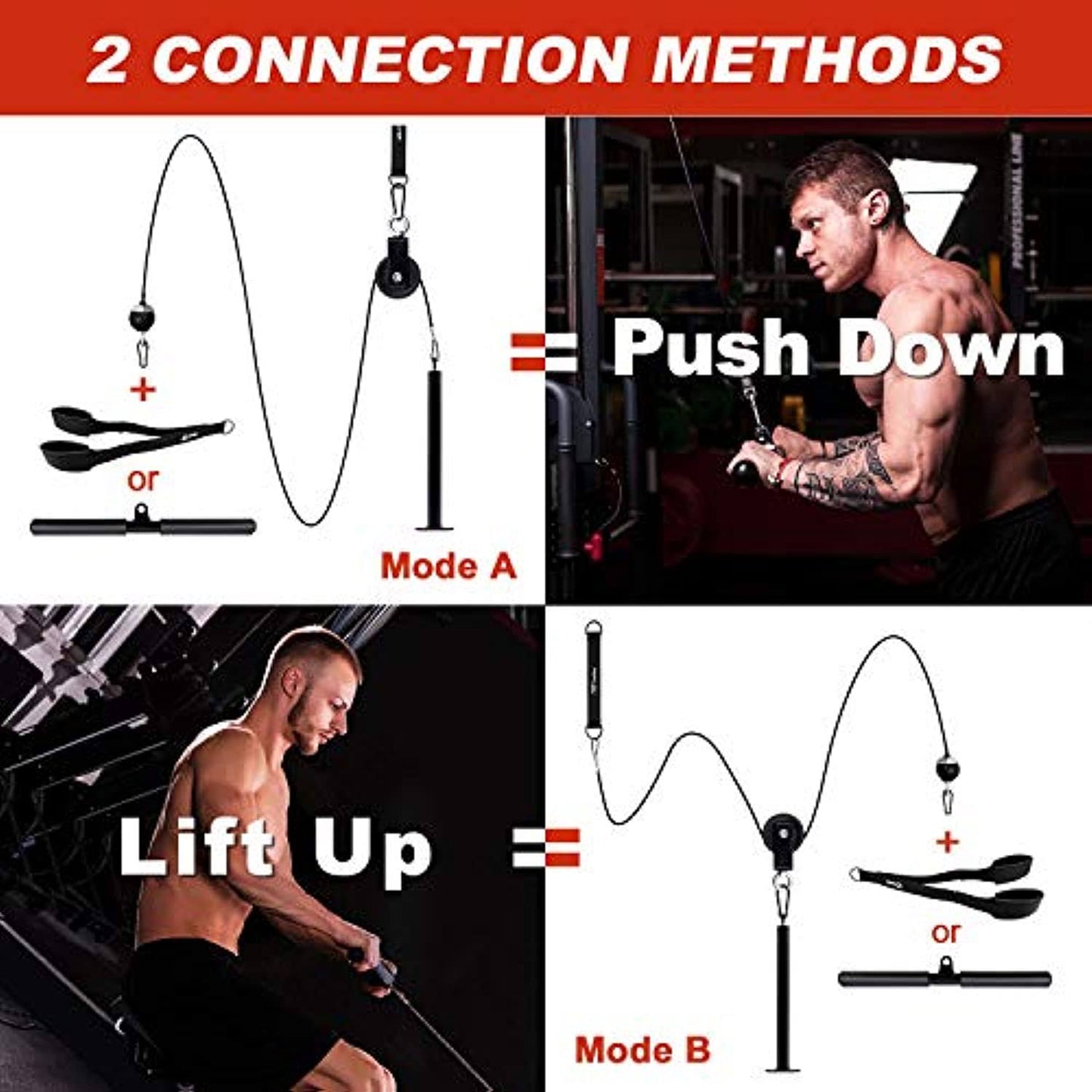 Set Polea Hogar Biceps/Triceps +Barra +Cable +Rueda +Baston 004