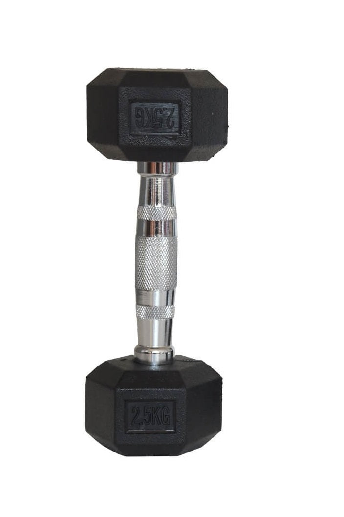 Mancuerna Hexagonal Caucho Goma Crossfit Funcional 2.5 Kg - UNIDAD