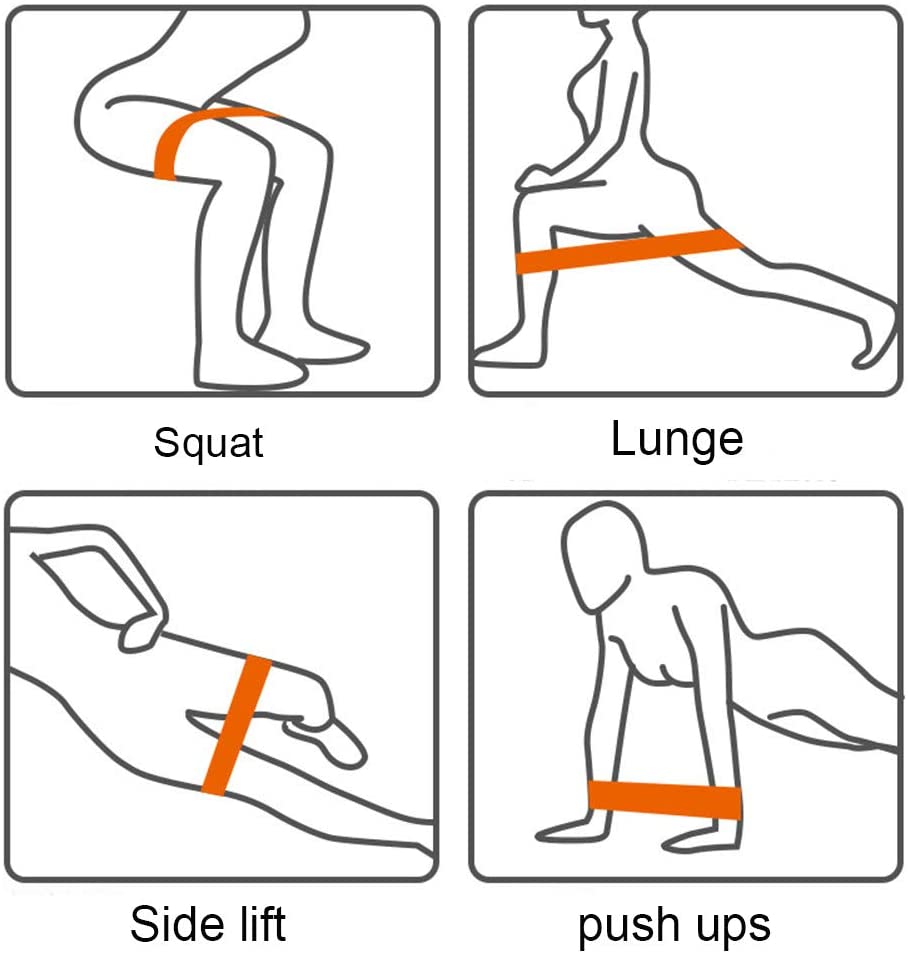 Set de 5 Bandas de resistencia Loop para Gluteos Piernas
