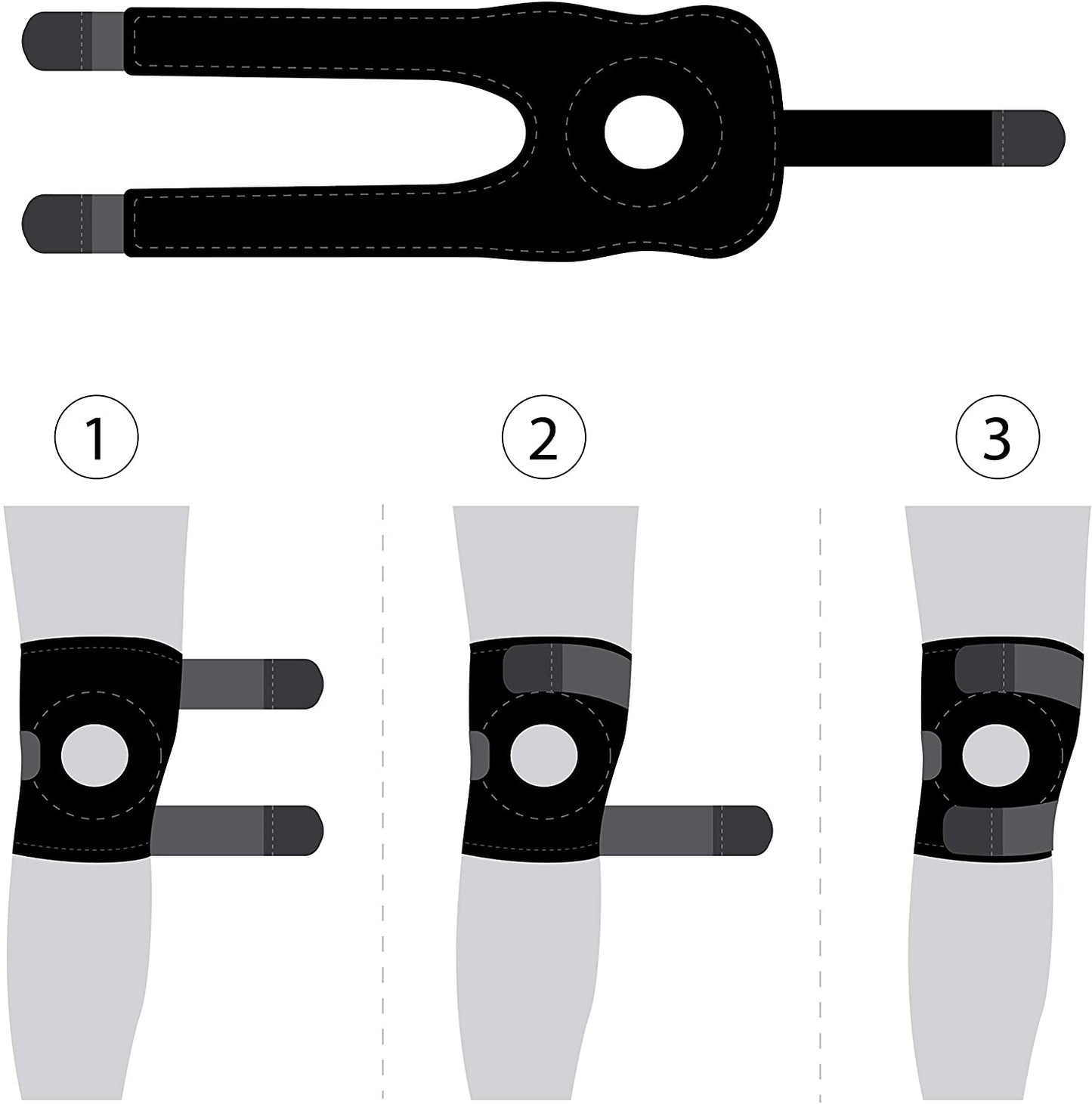 Rodillera rotuliana menisquera ajustable - Saibike