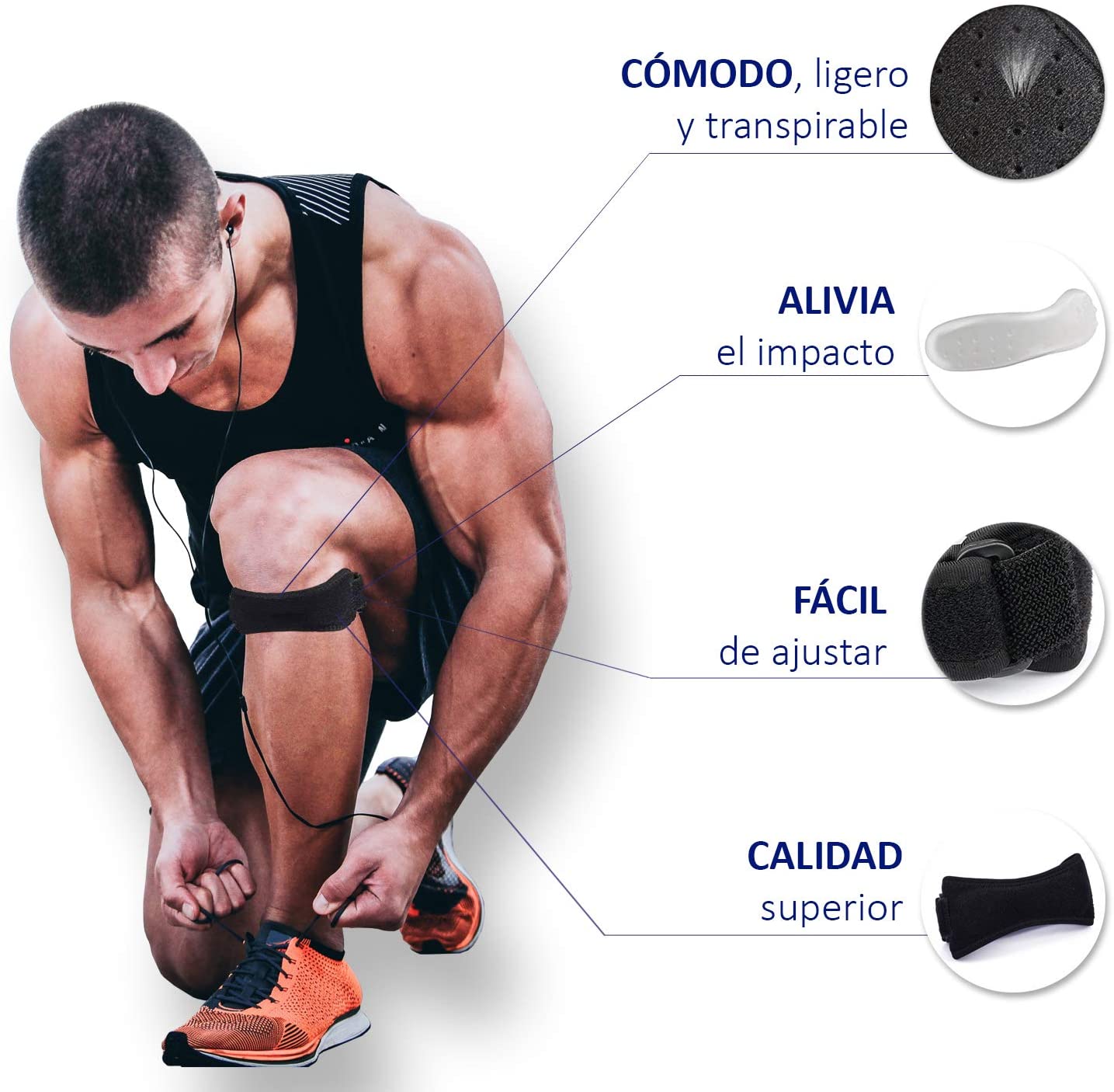 Rodillera Menisquera strap con Velcro