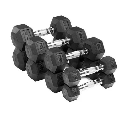 PAR Mancuerna Hexagonal Caucho Goma Crossfit Funcional 2.5 Kg - PAR