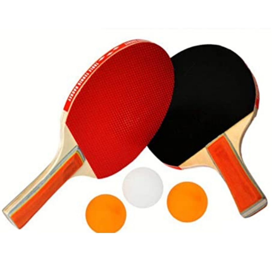 Set Paleta Raqueta Ping Pong + 3 pelotas - mango color