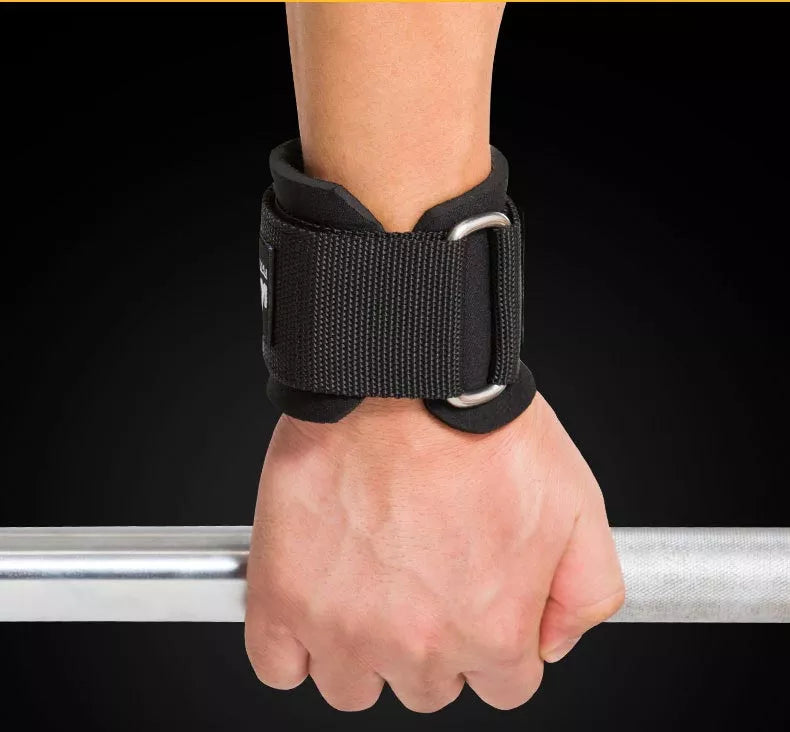 Muñequera Con Gancho. Levantamiento Pesas Gimnasio Crossfit - Negro