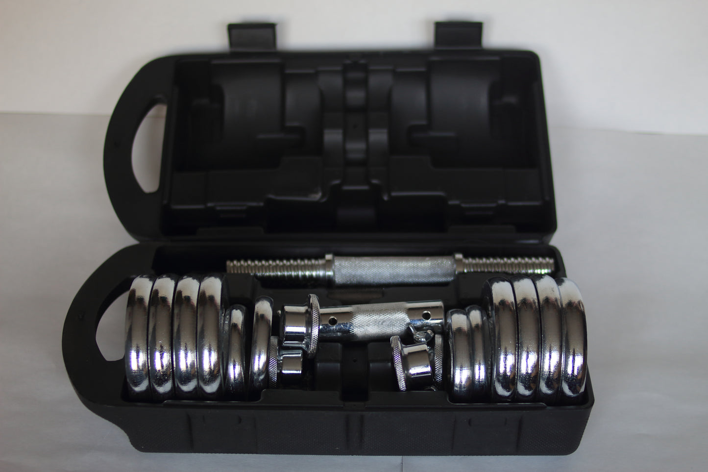 Kit Dumbell Mancuerna Acero cromado regulable - 15KG