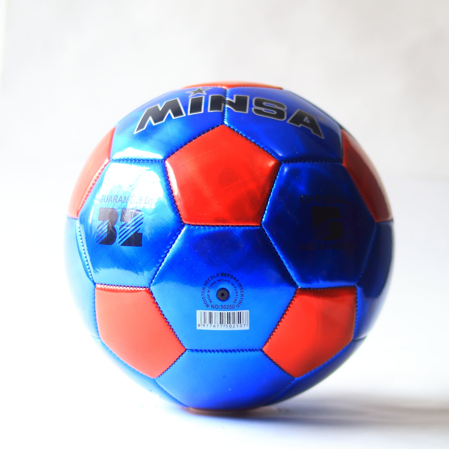 BALON FUTBOL MINSA Tamaño oficial 5 - Capa brillaten plateado