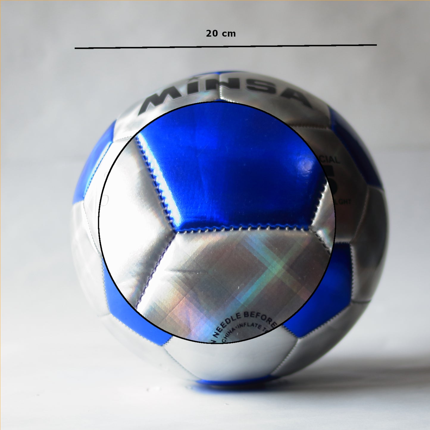 BALON FUTBOL MINSA Tamaño oficial 5 - Capa brillaten plateado
