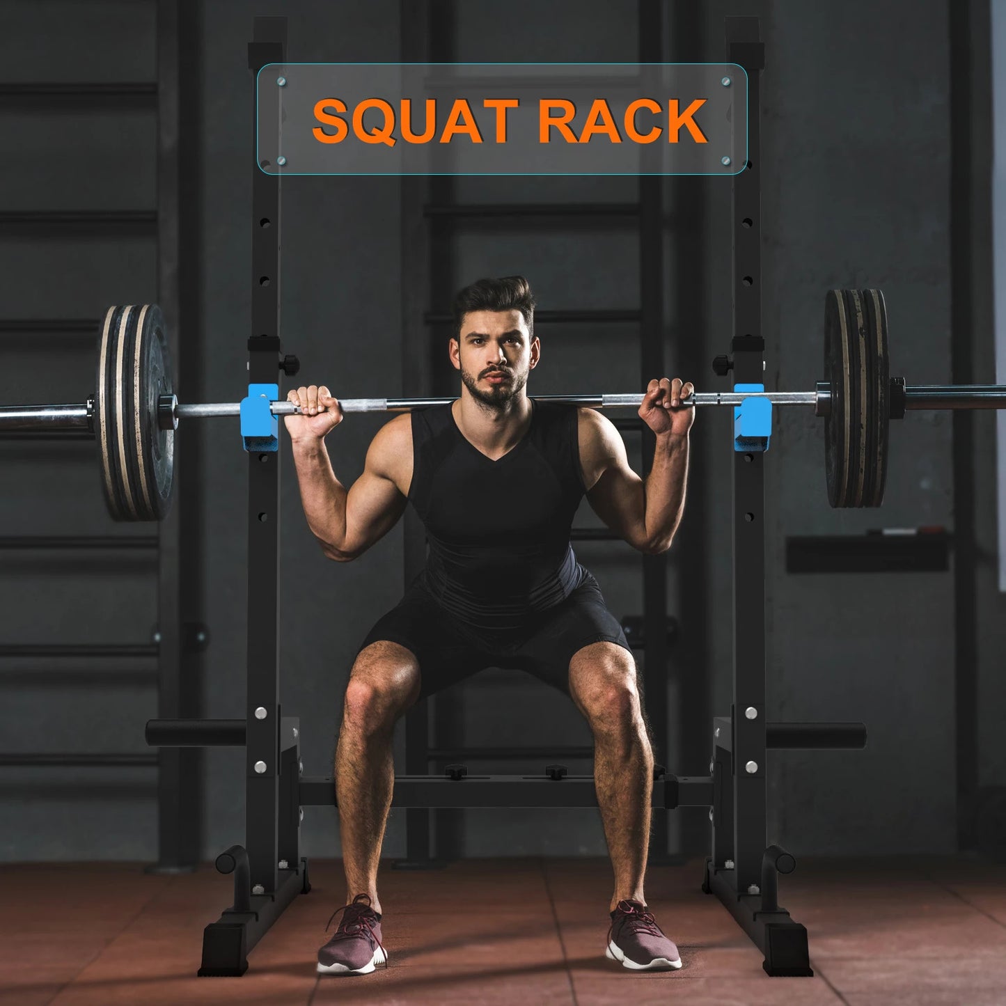 Atril tipo Rack olímpico ajustable - Multifuncion Squat Press Banca Fondos - 855