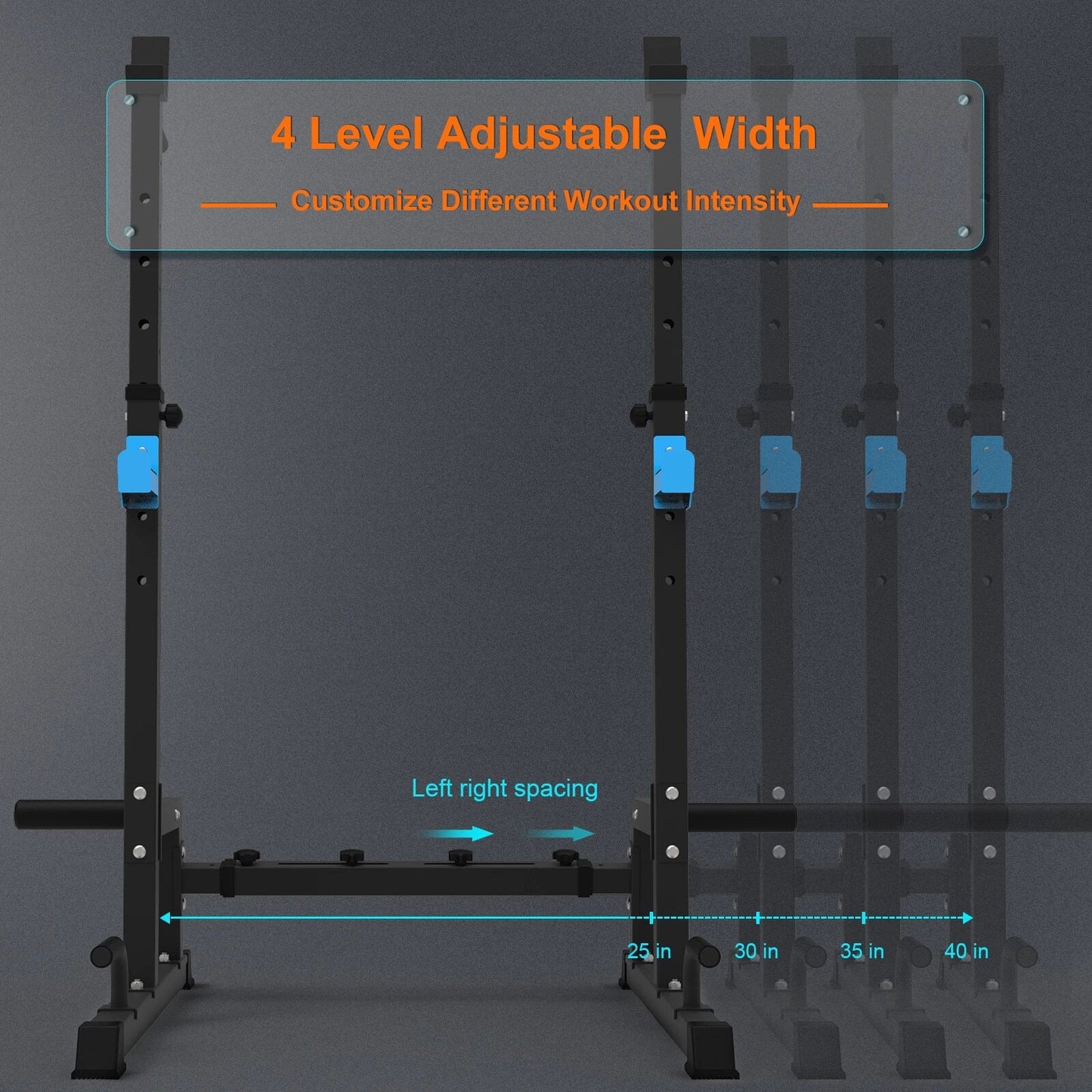 Atril tipo Rack olímpico ajustable - Multifuncion Squat Press Banca Fondos - 855
