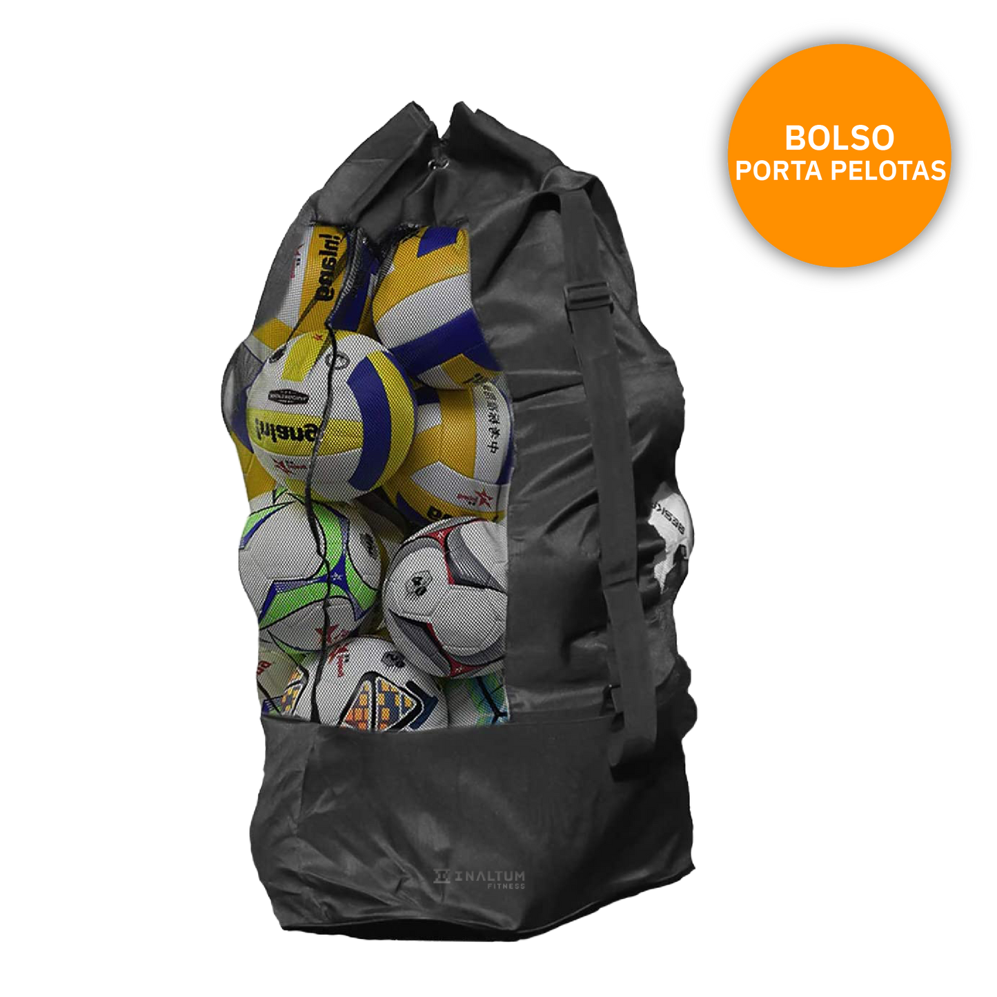 Balonera Saco Bolso XL 15 Balones - Futbol Volei Basquet - Negro