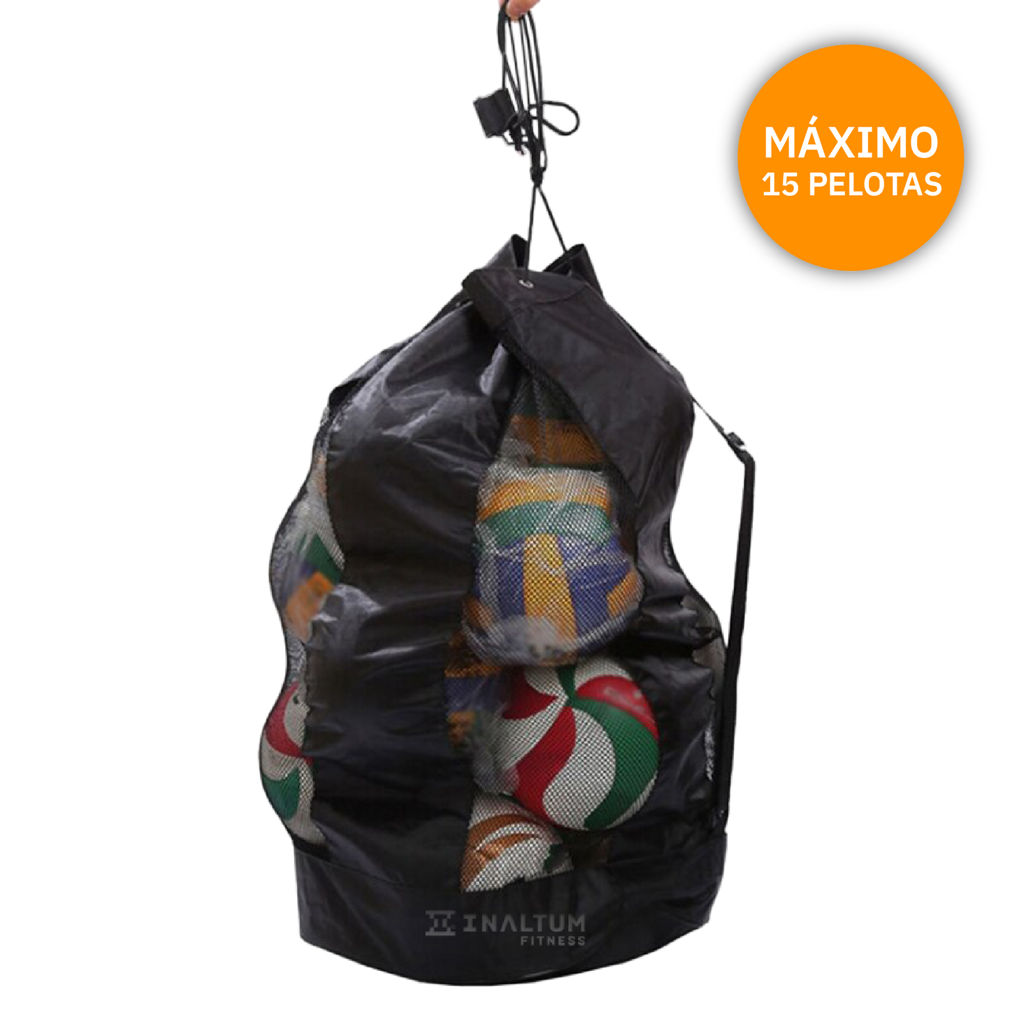 Balonera Saco Bolso XL 15 Balones - Futbol Volei Basquet - Negro