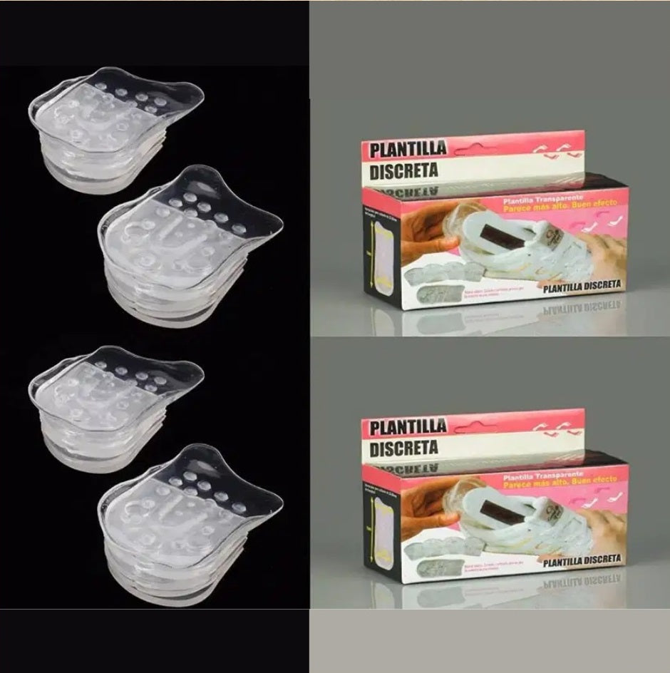 Par Plantilla Silicona Transparente Aumenta Estatura - 5cm