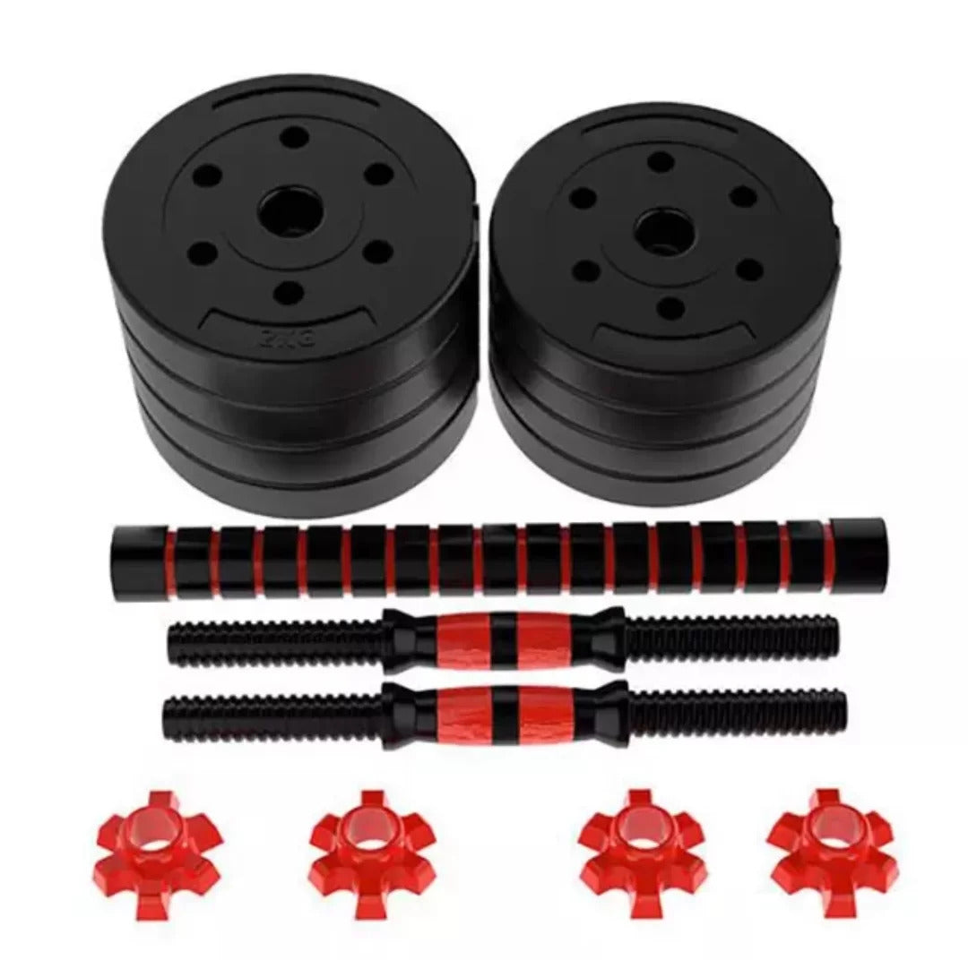 Set Kit Par Mancuerna Cementada Pvc Ajustable Extension 40kg