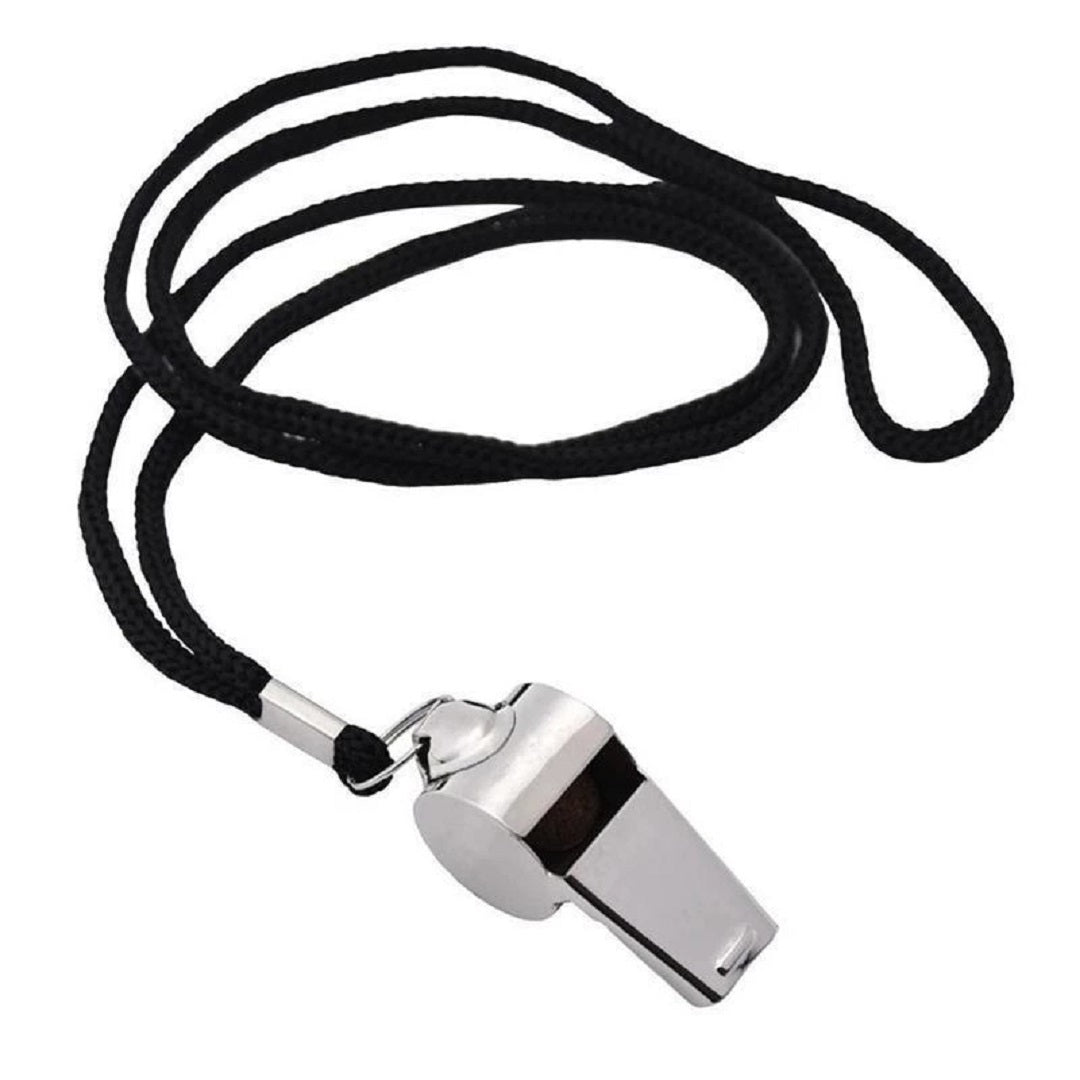 Silbato Pito Metalico DRB con Cordon - UNIDAD - Standard / Plateado