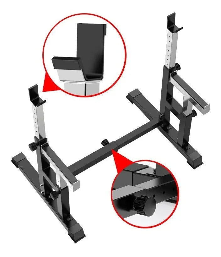 Atril tipo Rack olímpico ajustable - Multifuncion Squat Press Banca - cw02