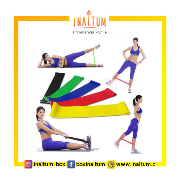 Set de 5 Bandas de resistencia Loop para Gluteos Piernas