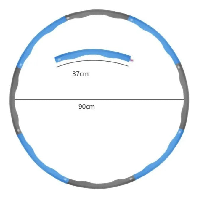 Aro hula hula hoop ajustable 8 piezas - 90cm