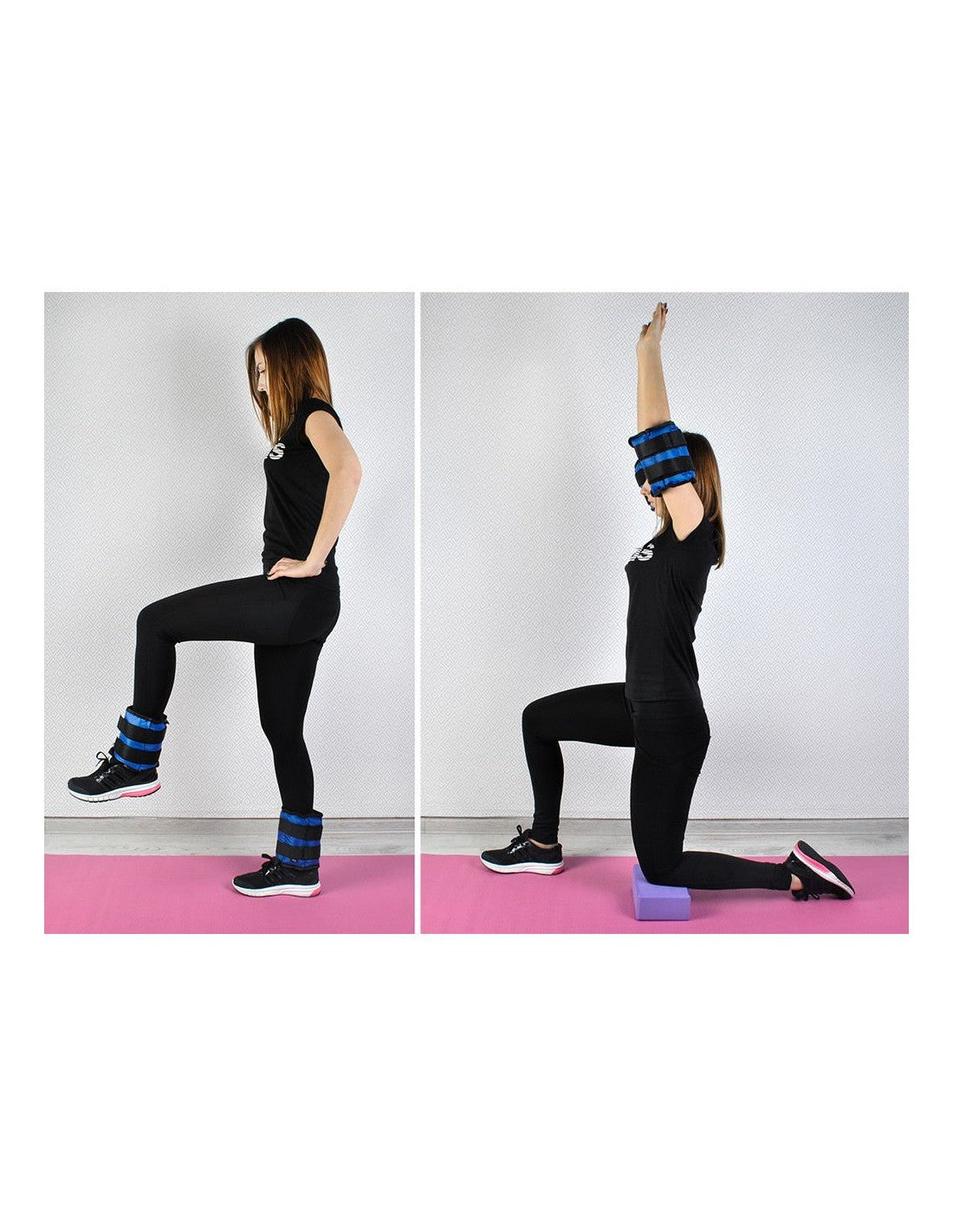 Par Tobilleras Peso Ajustable Ejercicio 3 Kg - Total 6kg - Azul