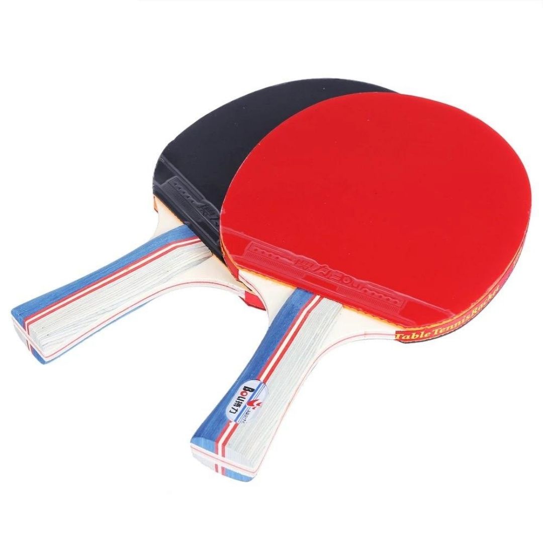 Set par Paleta Raqueta Ping Pong + 3 pelotas + Estuche - multicolor