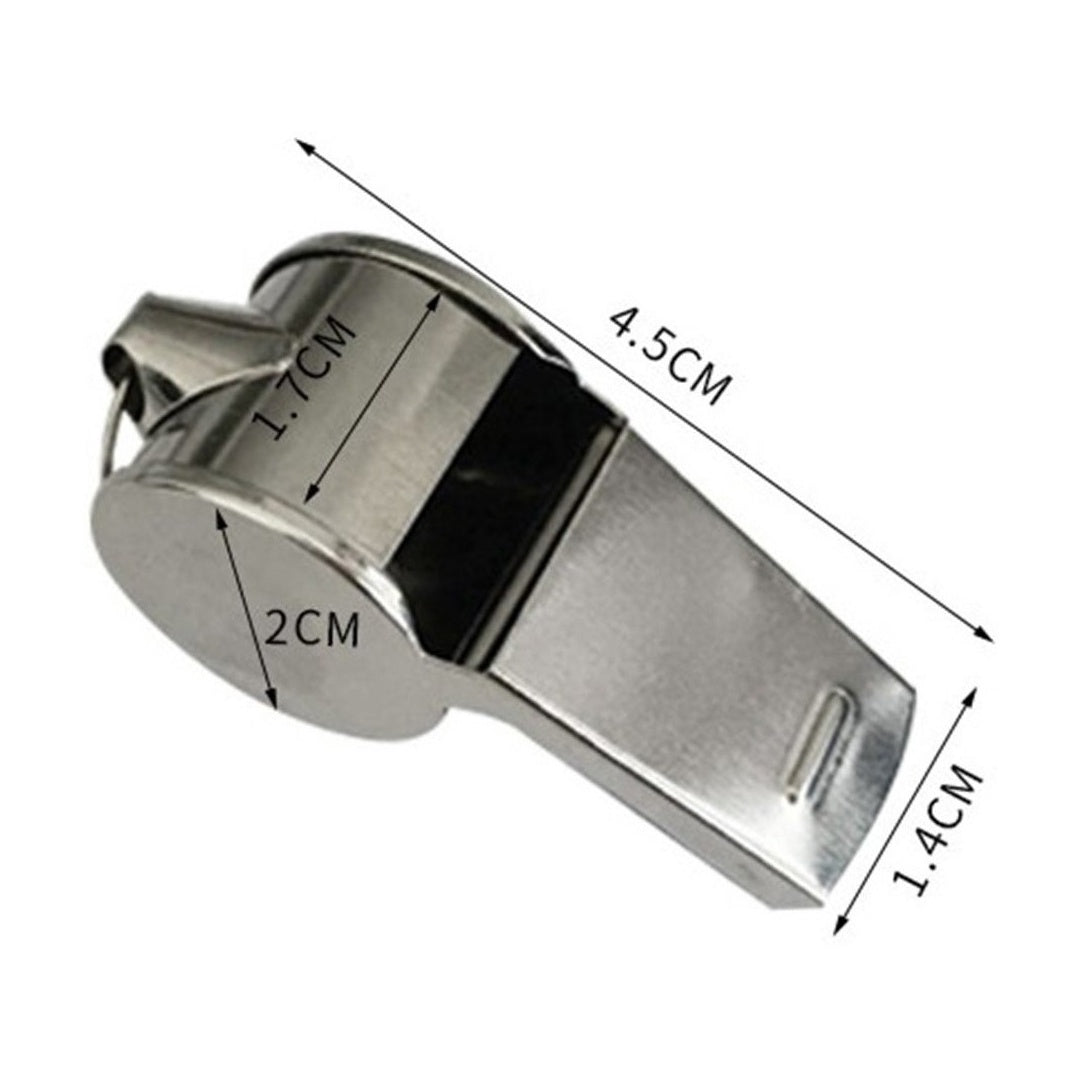 Silbato Pito Metalico DRB con Cordon - UNIDAD - Standard / Plateado