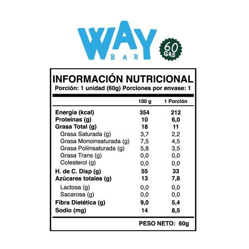 CAJA WAY BARRITAS ENERTICAS VEGANA – DISPLAY 16 UNIDADES SNACK BAR