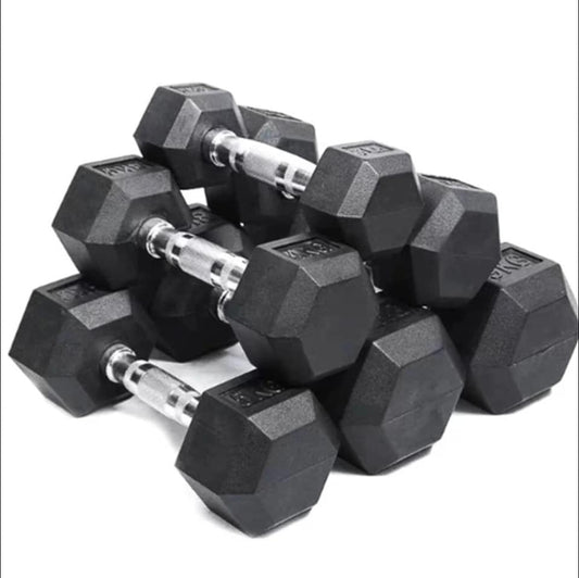 Mancuerna Hexagonal Caucho Goma Crossfit Funcional 22,5 Kg - UNIDAD