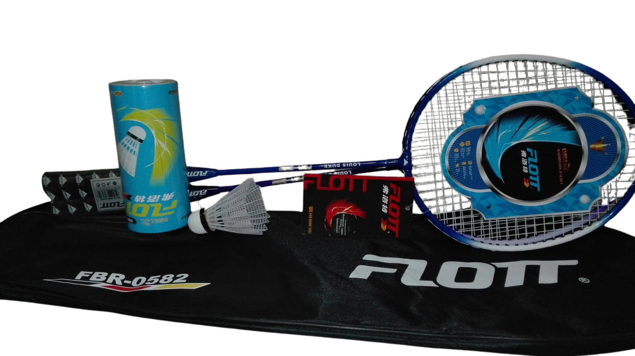 Set 2 Raquetas de Badminton + 6 Plumillas - Flott