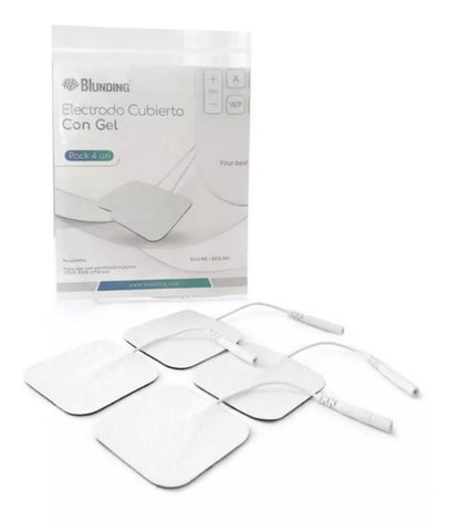 Pack 4 Unidades - Electrodo Gel 40x40 Reutilizable Tens Blunding
