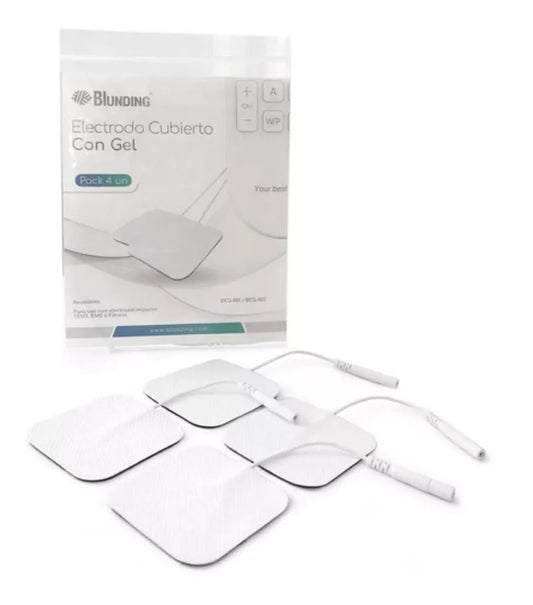 Pack 4 Unidades - Electrodo Gel 40x40 Reutilizable Tens Blunding