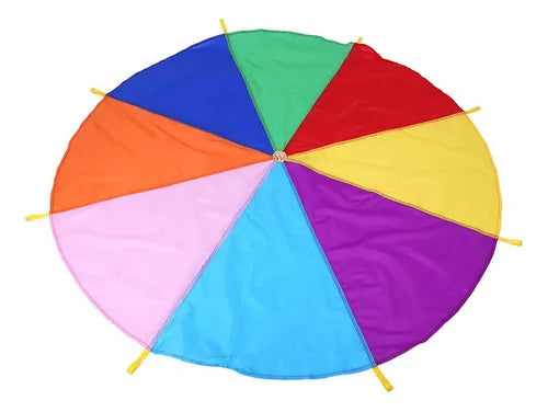 Paracaida arcoiris de Psicomotricidad con tirantes